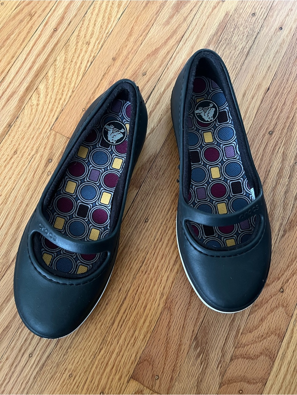 Crocs Black Slip-On Mary Jane Flats